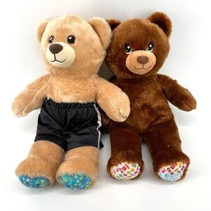 Build a Bear Workshop Plush Stuffed Animals Brown Tan Lot Set Happy Birthday